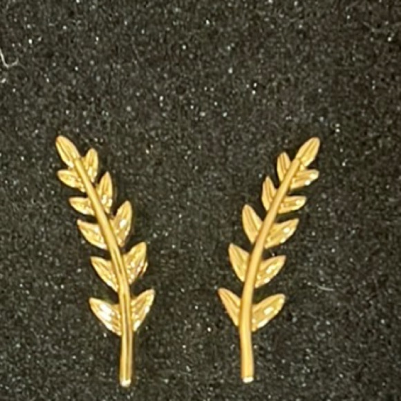j crew Gold Leaf climber Earrings - Picture 1 of 4